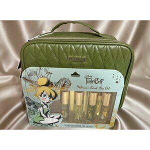 Rachel Zoe Olive Green Quilted Travel Set + Disney Tinker Bell Lip Oil Bundle